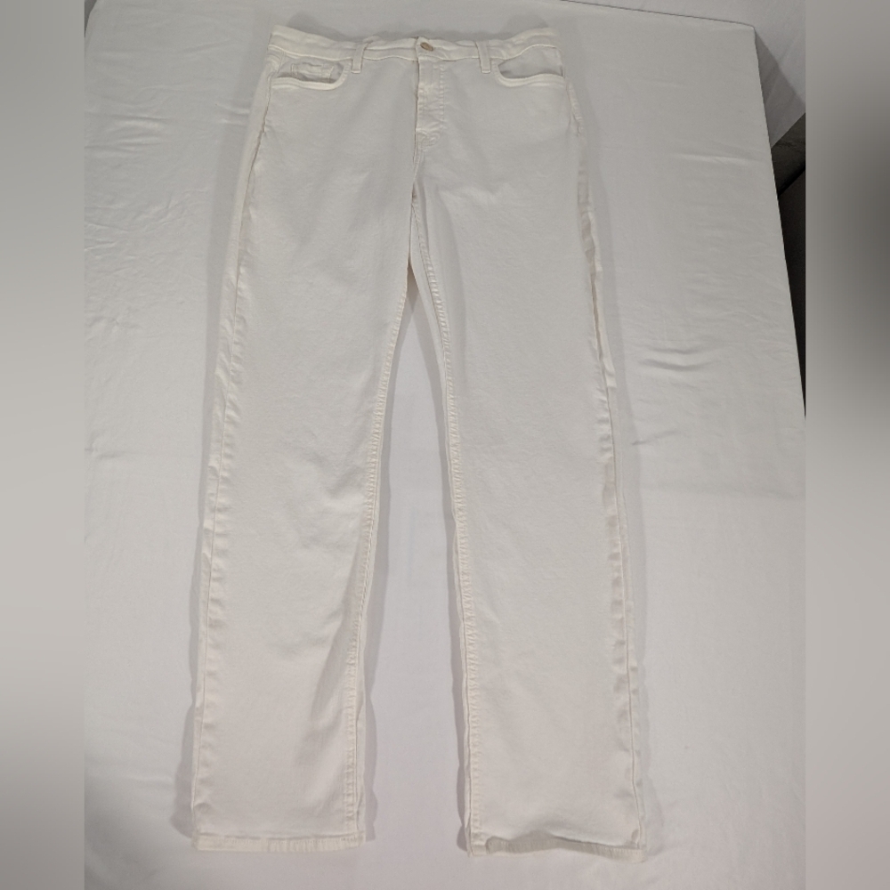 NEW!! Jen 7 by 7 For All Man Kind White Straight Crop & Roll Size 12